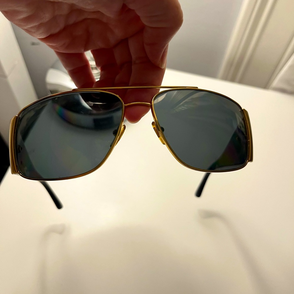 Men’s Versace Gold 63MM Polarized Sunglasses